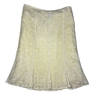 ~ Anne Klein Woman Elegant Cream Lace Skirt Size 6